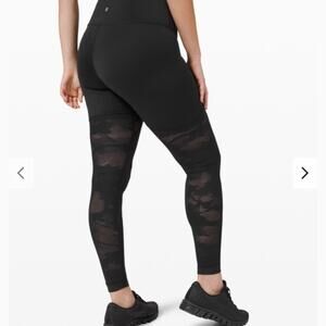 NEW Lululemon Sheer Will HR Camo Tight in Black